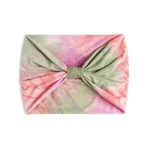 Boho Style Tie-Dyed Print Stretchy Knotted Headband (Pink)